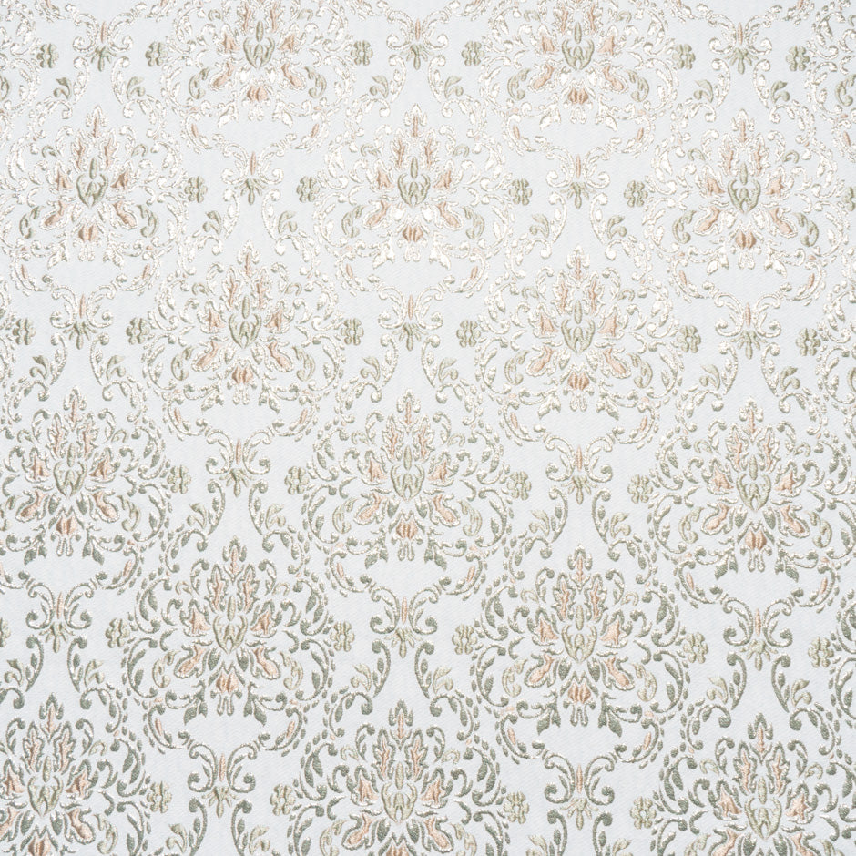 Peach & Gold Metallic Beige Cloqué