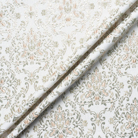 Peach & Gold Metallic Beige Cloqué