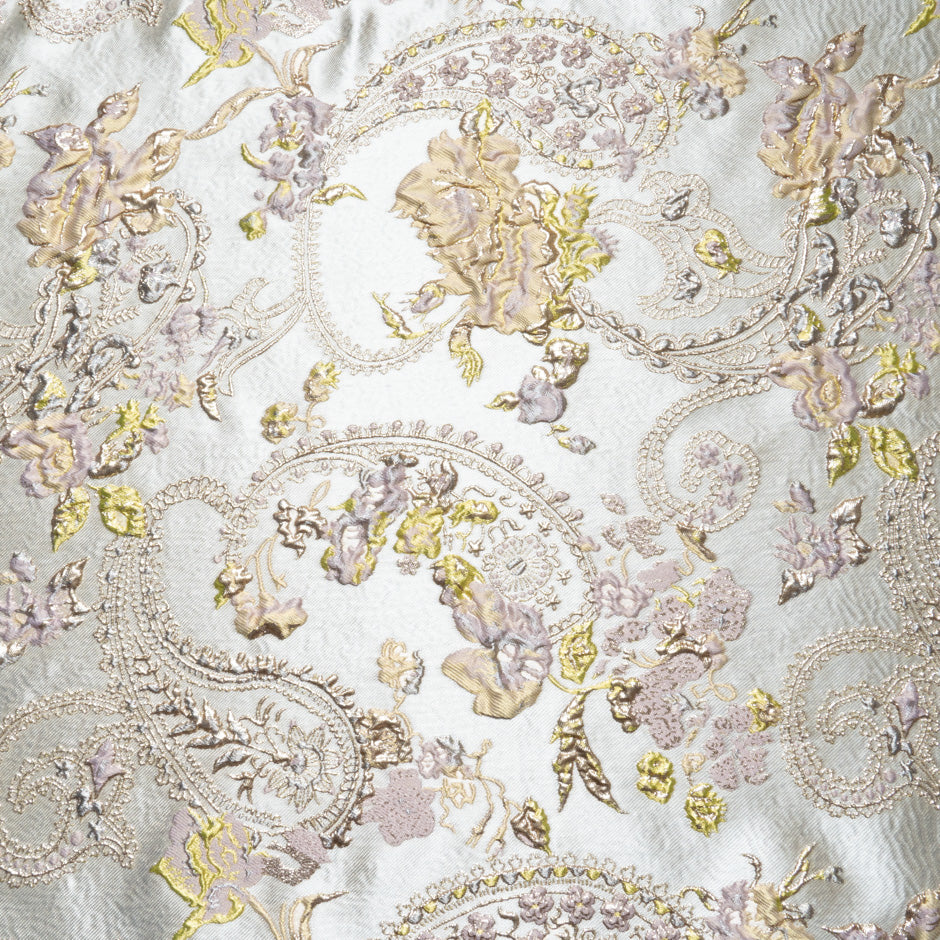 Patterned Muted Gold Metallic Cloqué