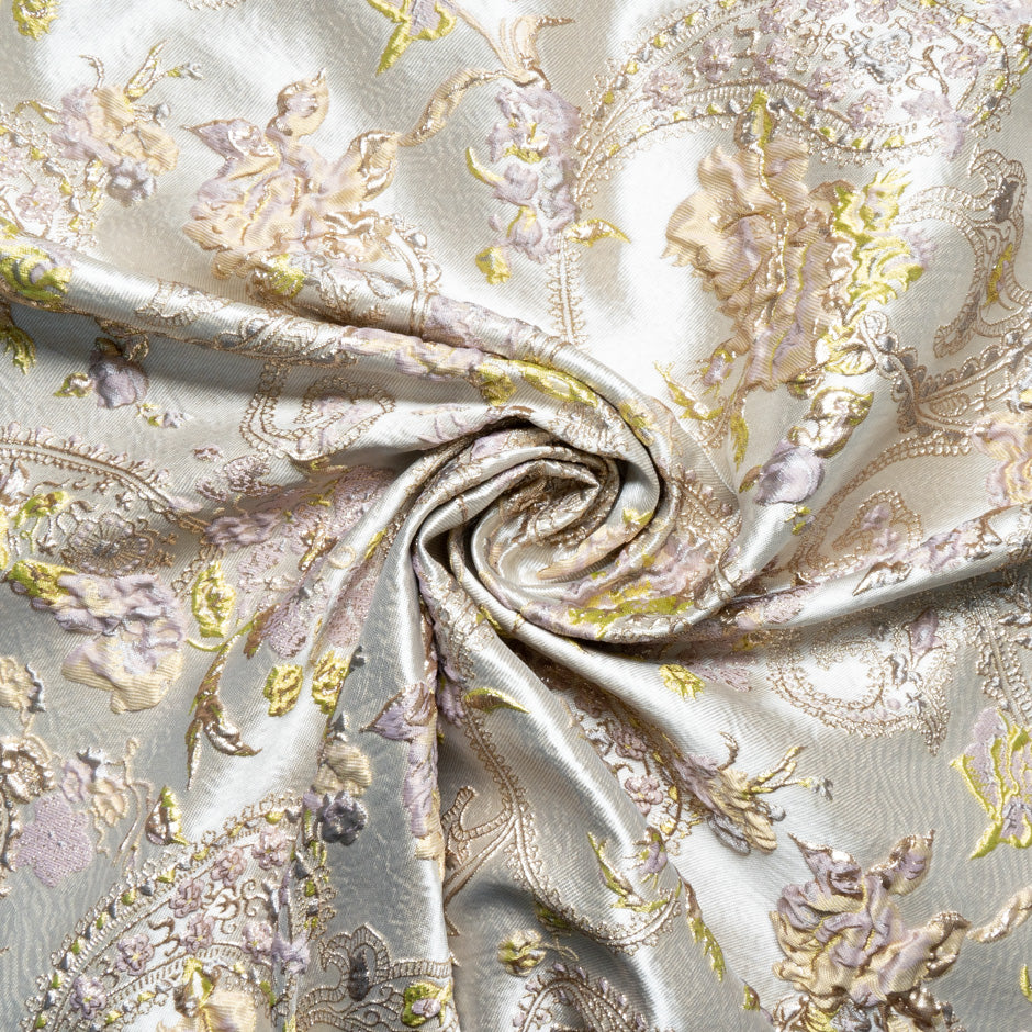 Patterned Muted Gold Metallic Cloqué
