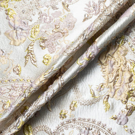 Patterned Muted Gold Metallic Cloqué