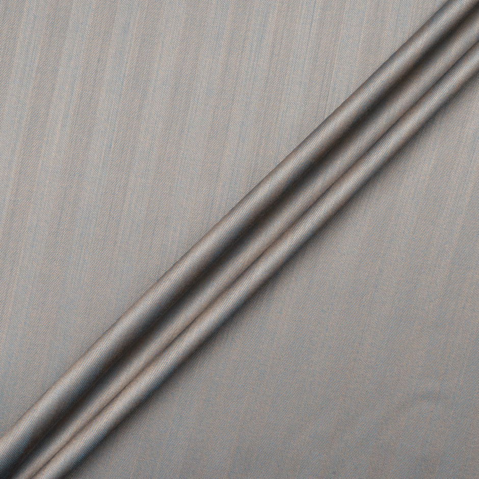 Beige/Blue Herringbone Trofeo Pure Wool Suiting