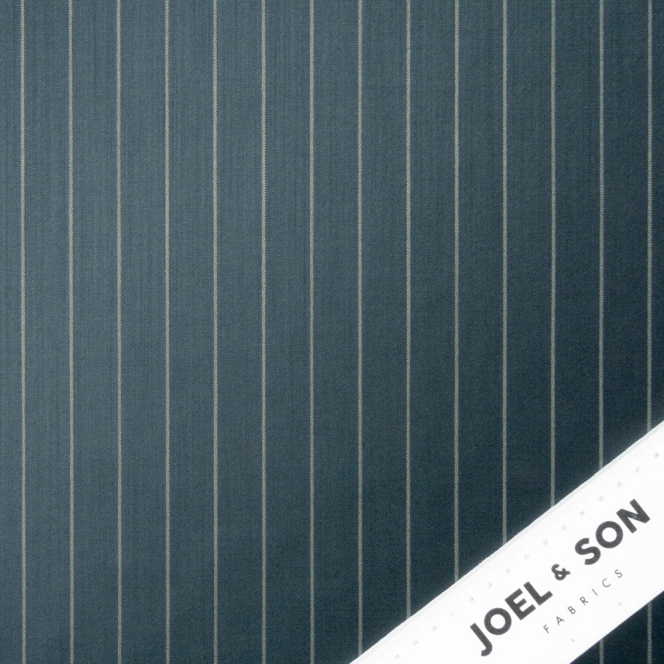 Dark Army Green Striped Trofeo Pure Wool Suiting