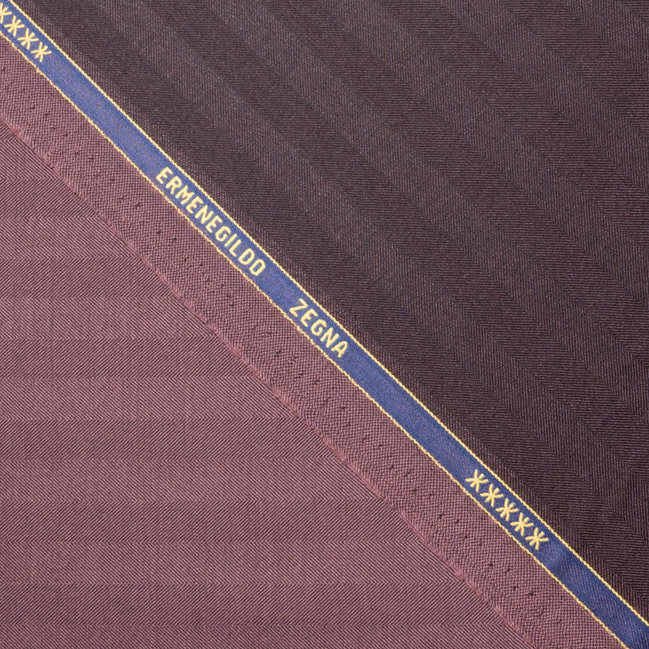 Bordeaux Herringbone Trofeo Pure Wool Suiting