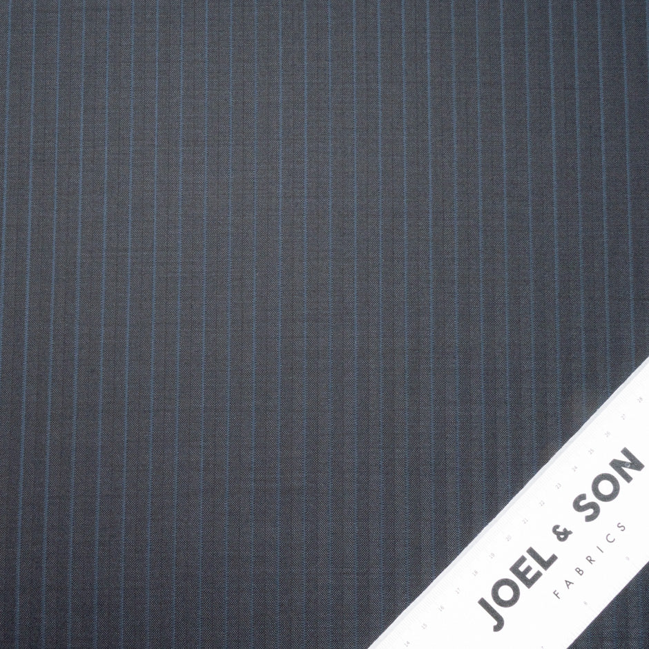 Blue Striped Grey Pure Wool 15 MilMil