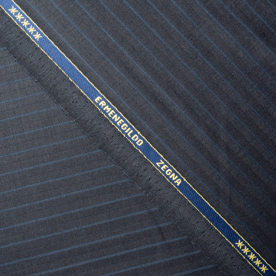 Blue Striped Grey Pure Wool 15 MilMil