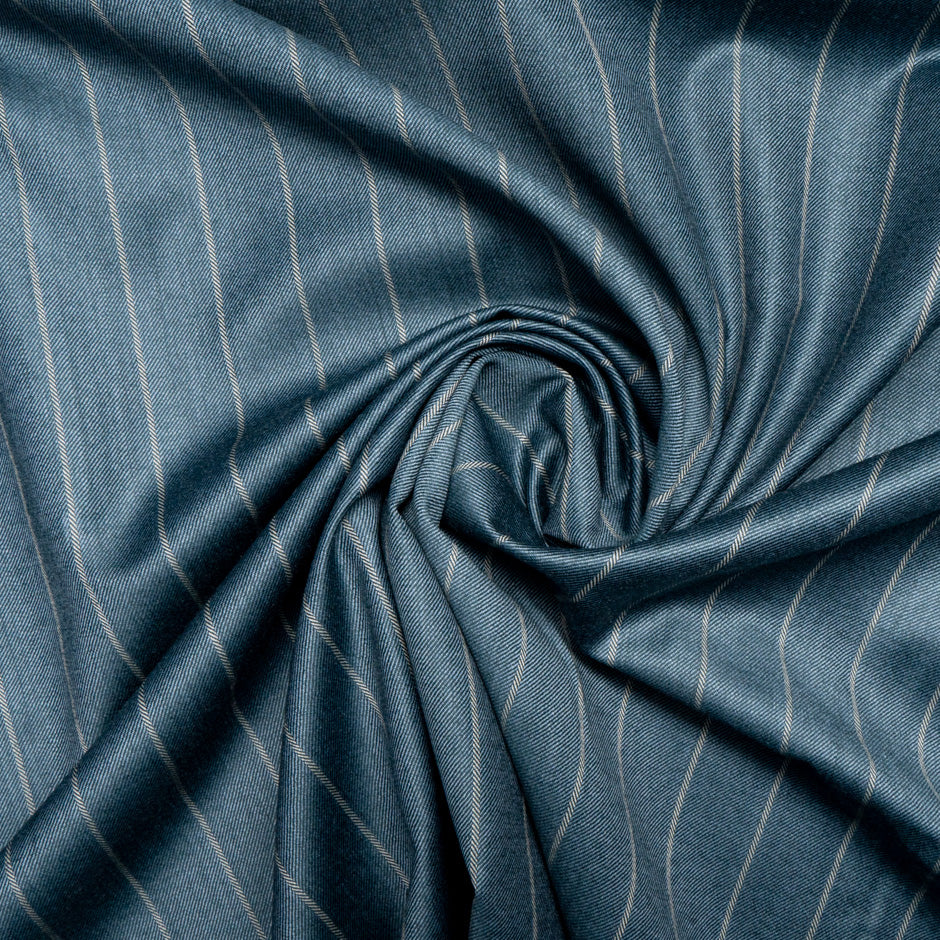 Teal Green Striped Trofeo Pure Wool Suiting