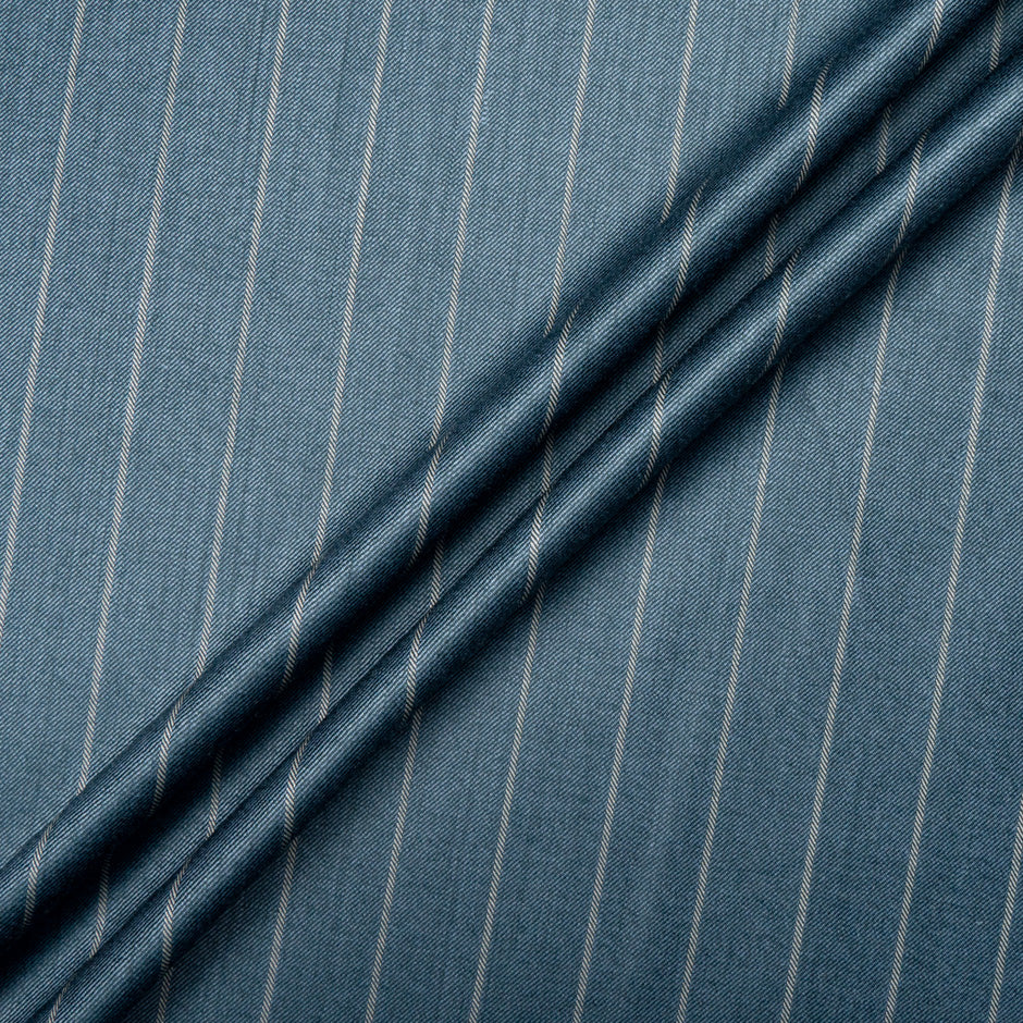 Teal Green Striped Trofeo Pure Wool Suiting