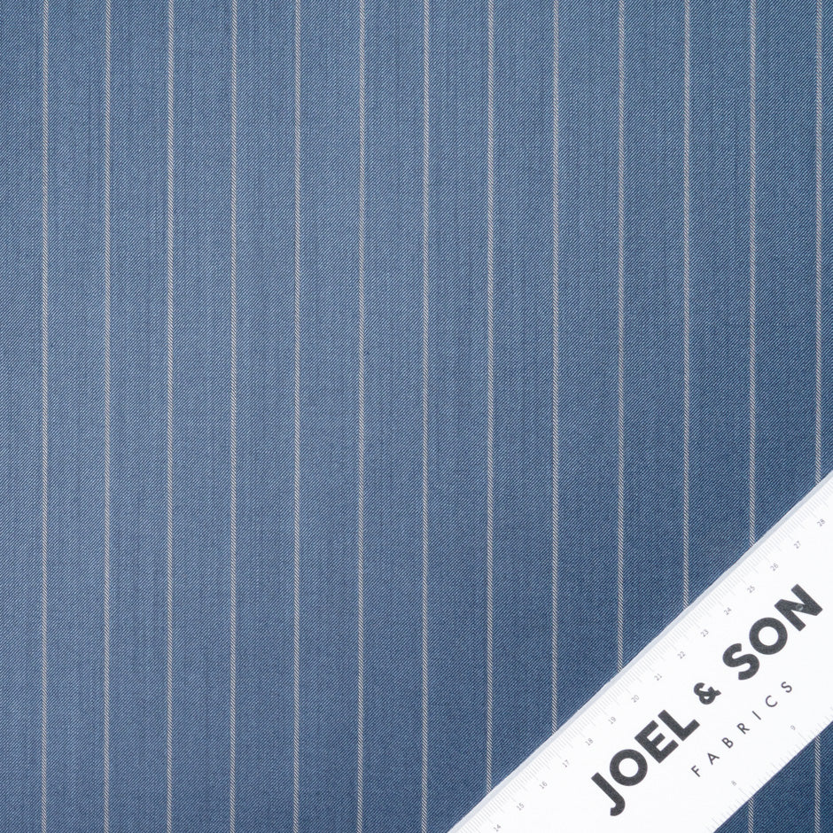 Slate Blue Striped Trofeo Pure Wool Suiting