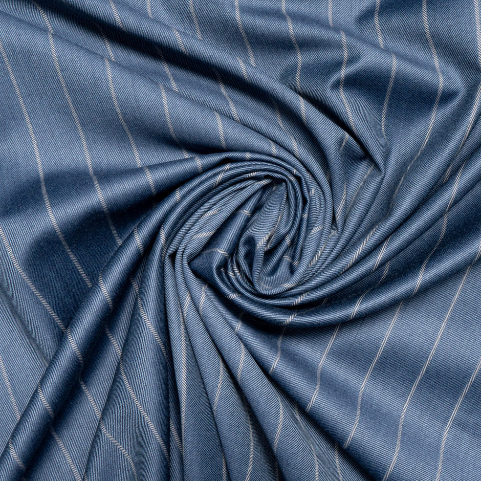 Slate Blue Striped Trofeo Pure Wool Suiting