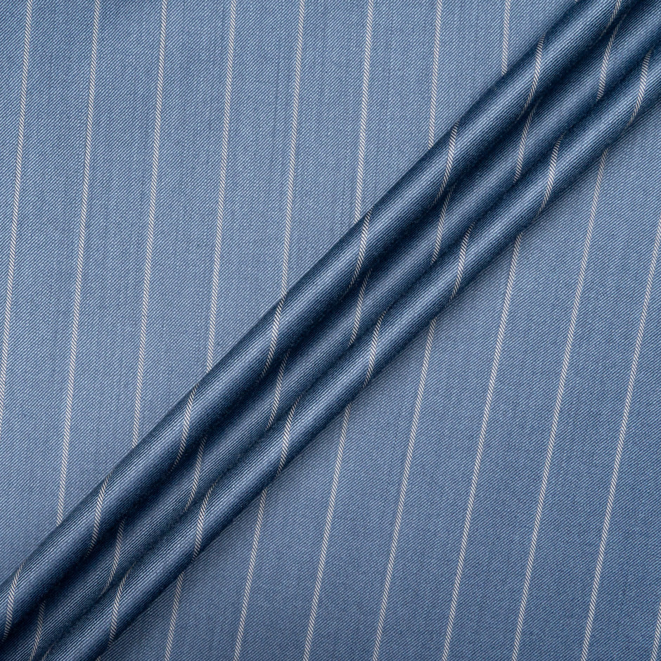 Slate Blue Striped Trofeo Pure Wool Suiting