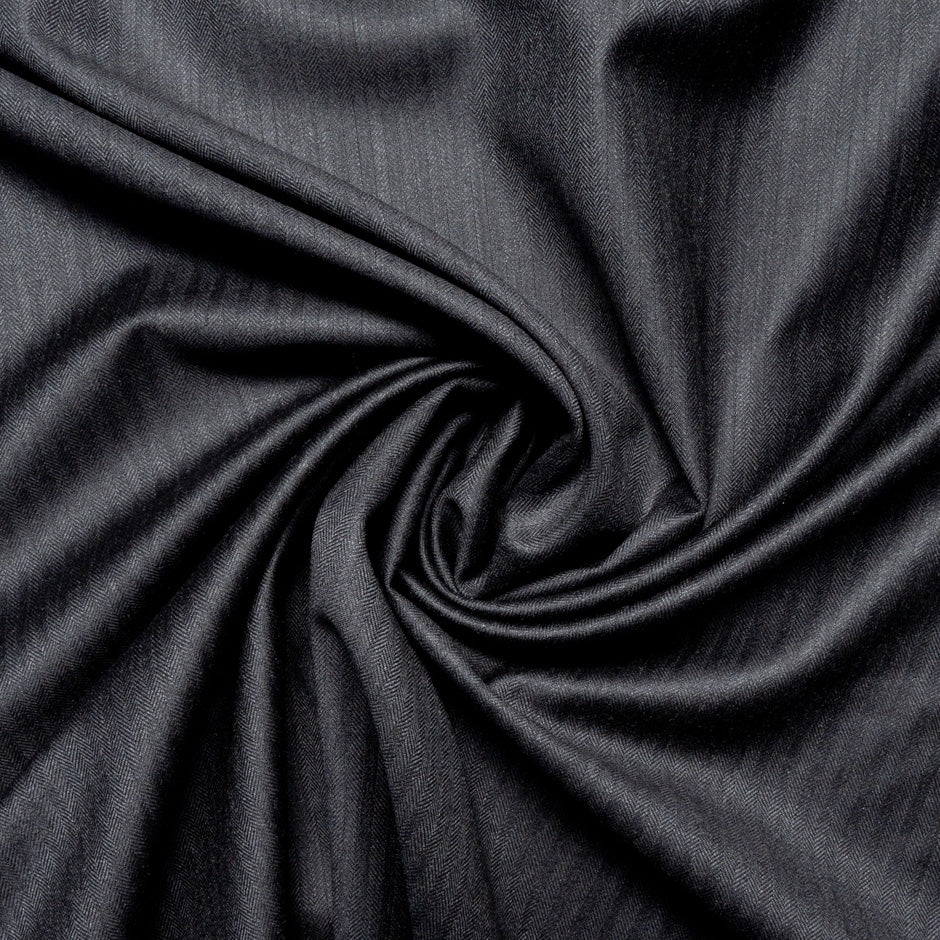 Dark Grey Herringbone Trofeo Pure Wool Suiting