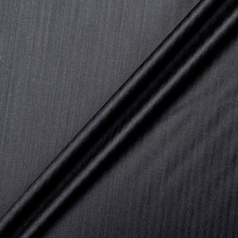 Dark Grey Herringbone Trofeo Pure Wool Suiting