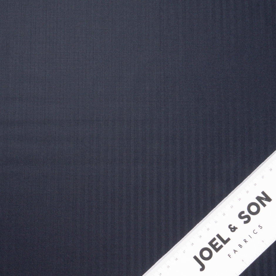 Midnight Blue Herringbone Pure Wool 15 MilMil