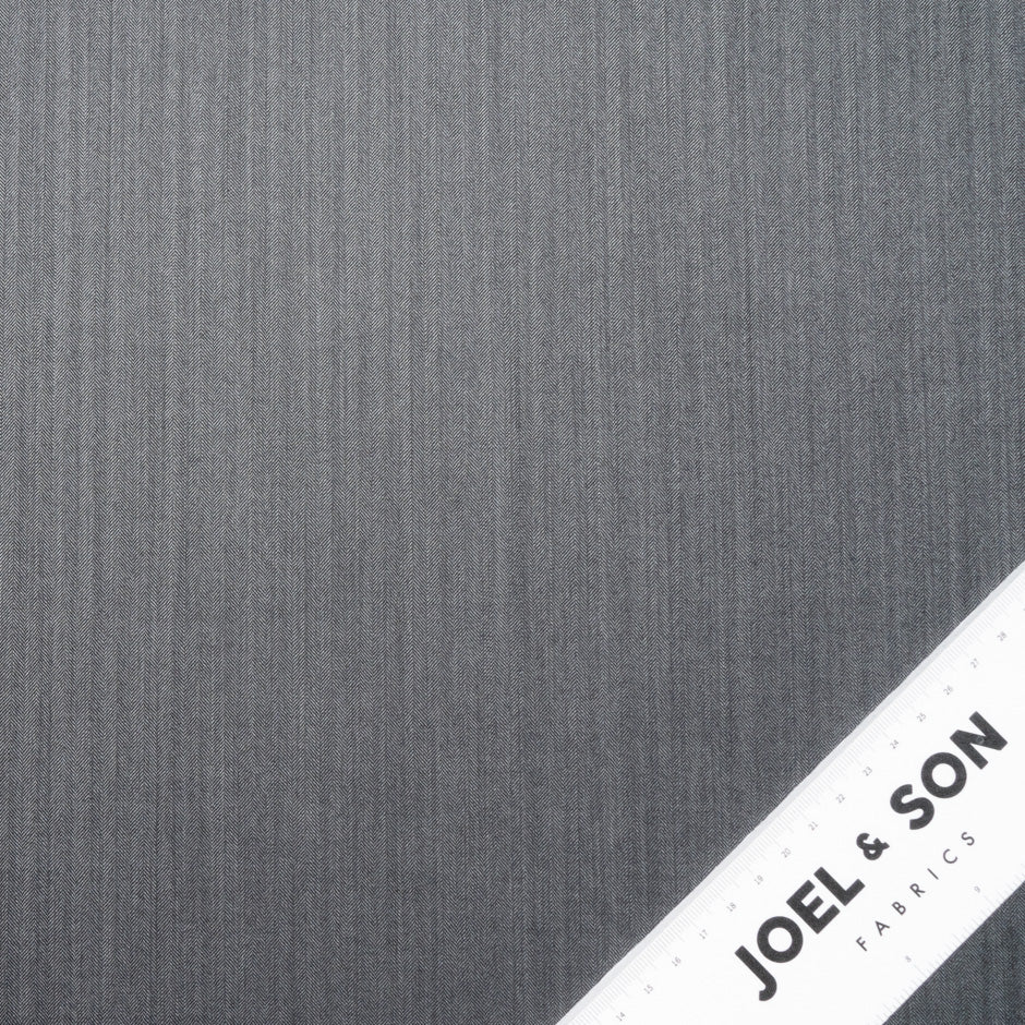 Mid Grey Herringbone Pure Wool 15 MilMil