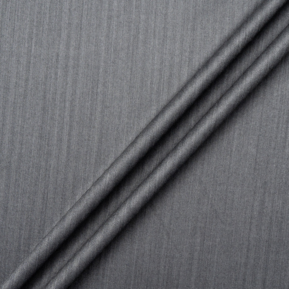 Mid Grey Herringbone Pure Wool 15 MilMil