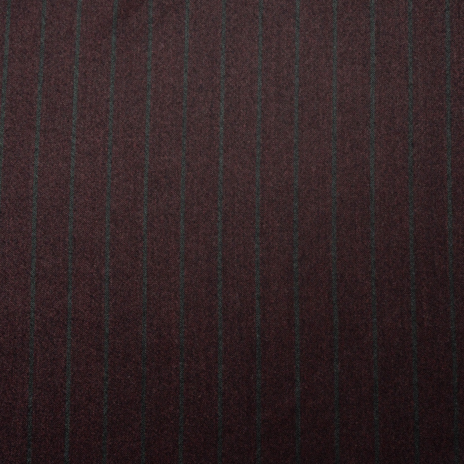 Grey Pinstriped Dark Bordeaux Wool Blend Suiting