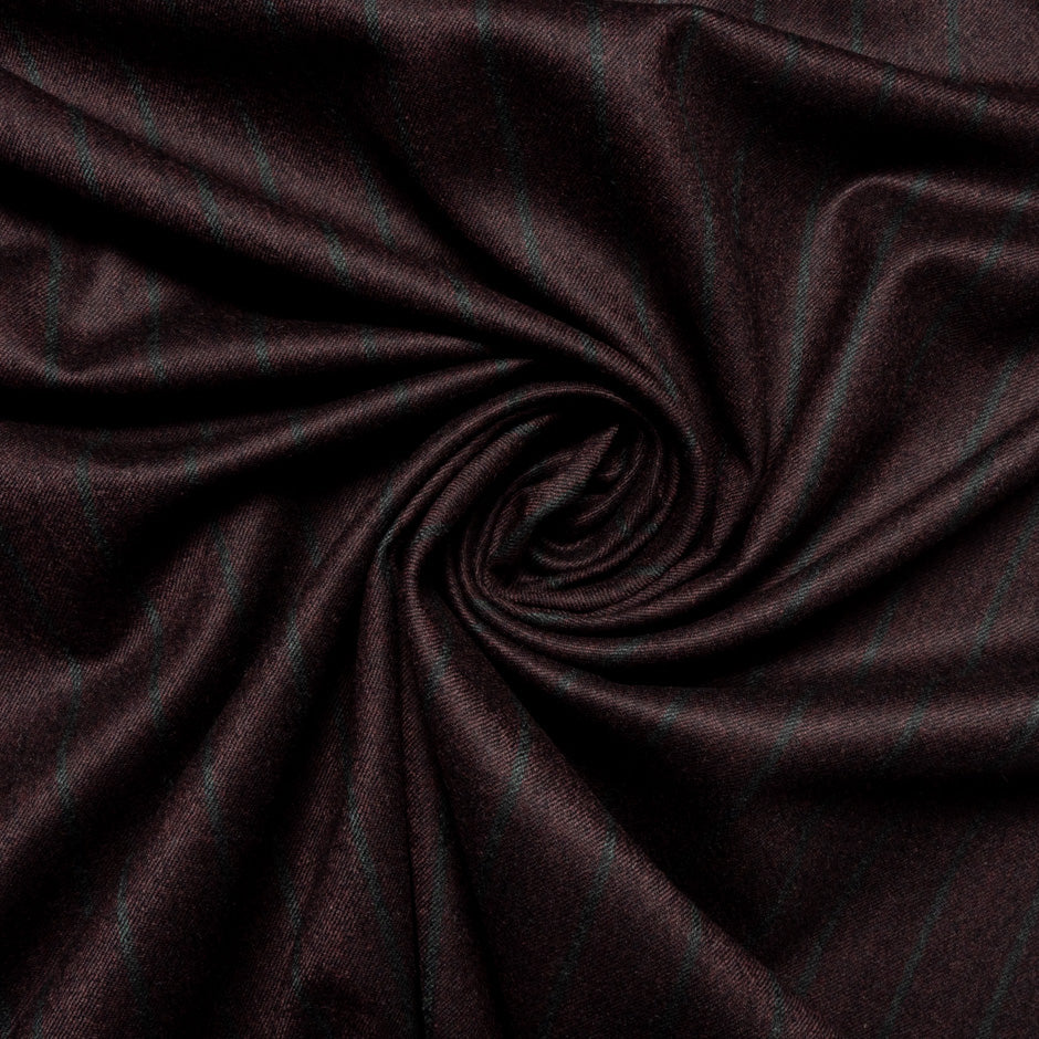 Grey Pinstriped Dark Bordeaux Wool Blend Suiting