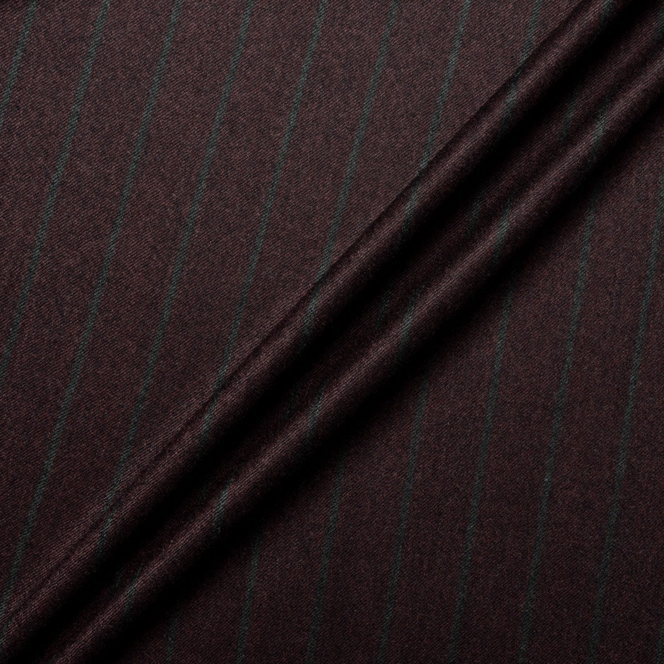 Grey Pinstriped Dark Bordeaux Wool Blend Suiting