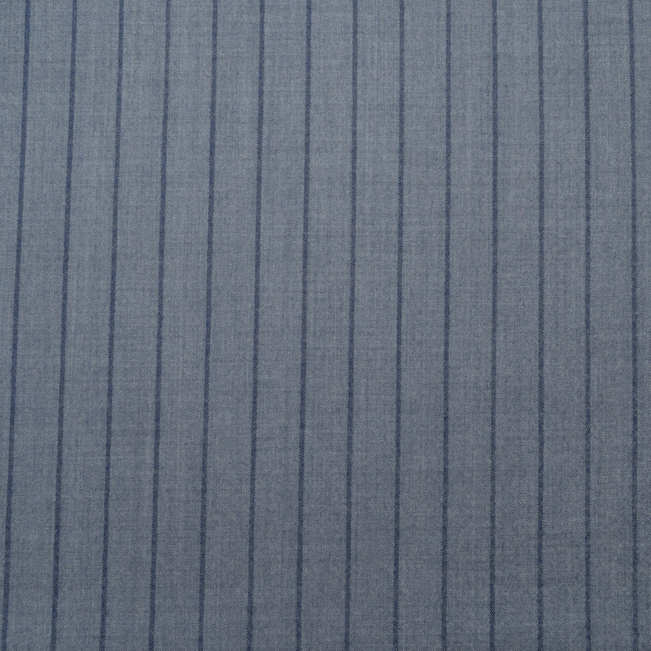 Pinstriped Soft Grey Wool Blend Suiting