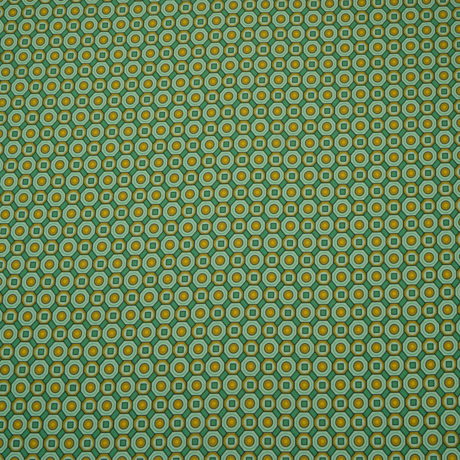 Yellow & Green Geometric Wool & Silk Blend