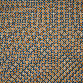 Orange & Blue Geometric Wool & Silk Blend