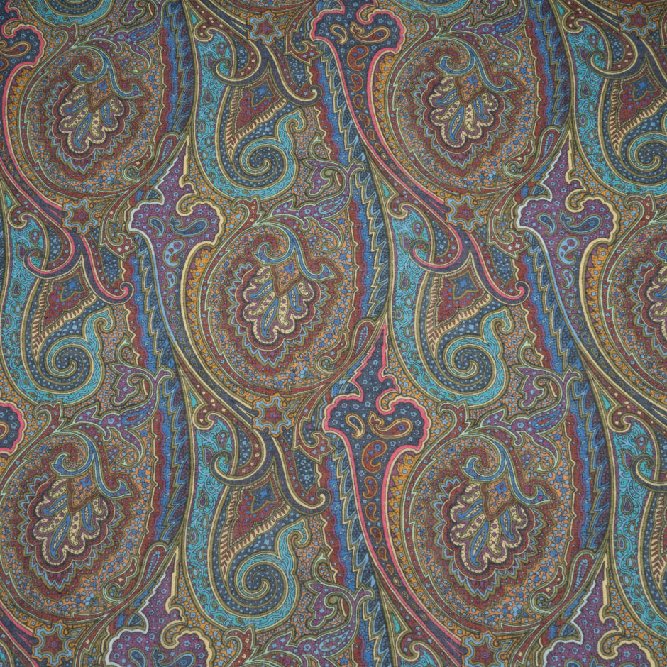 Multi Paisley Printed Modal & Silk Blend