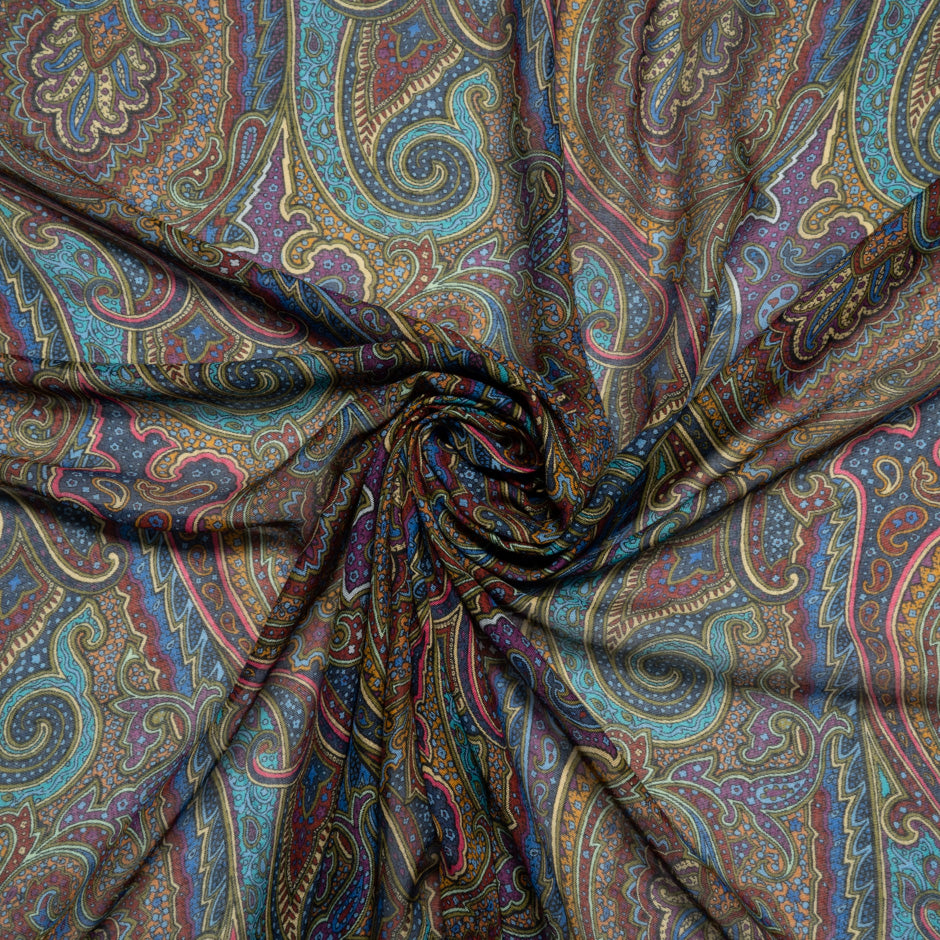Multi Paisley Printed Modal & Silk Blend