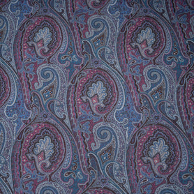 Blue & Pink Paisley Printed Modal & Silk Blend