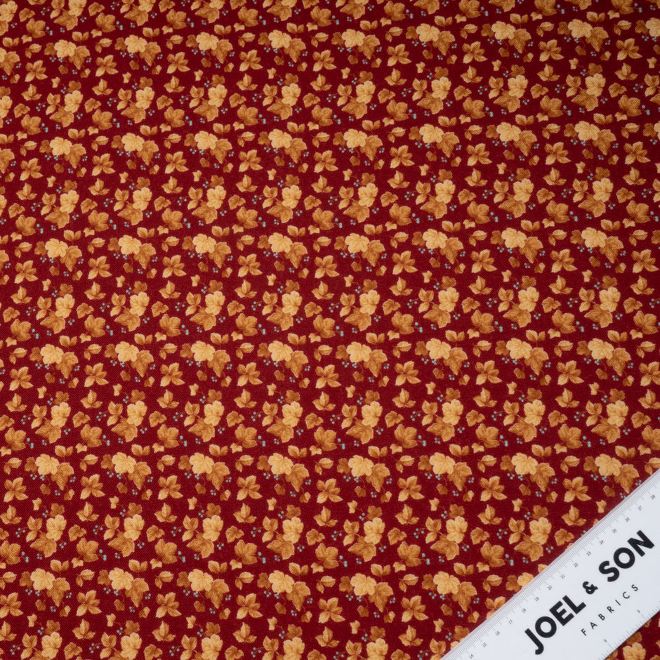 Autumn Leaf Printed Merino Wool