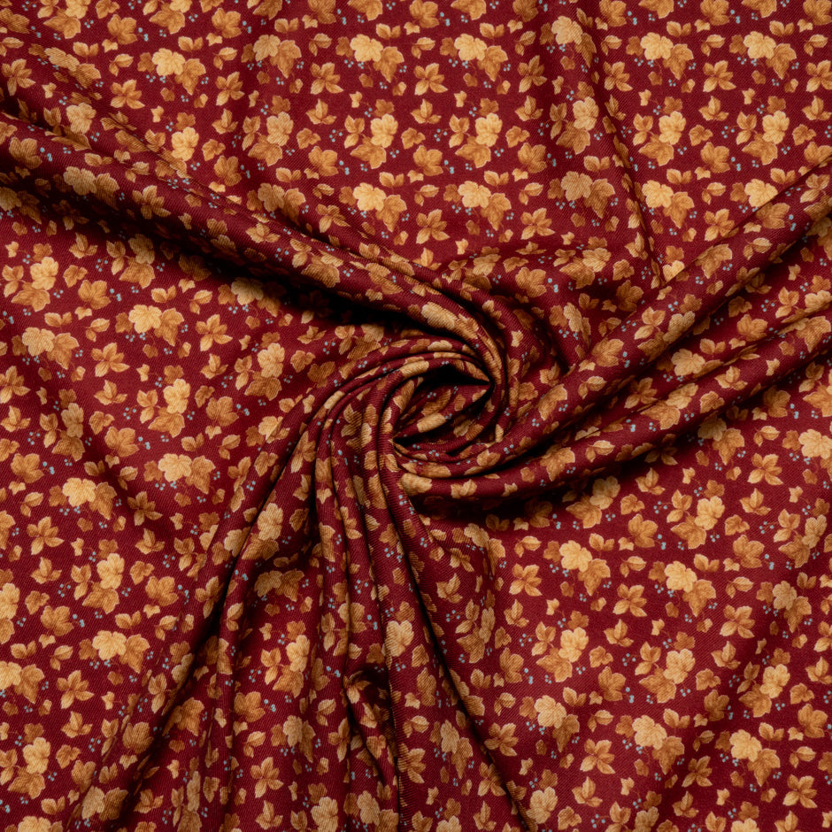 Autumn Leaf Printed Merino Wool