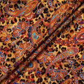 Autumnal Coloured Paisley & Animal Printed Merino Wool