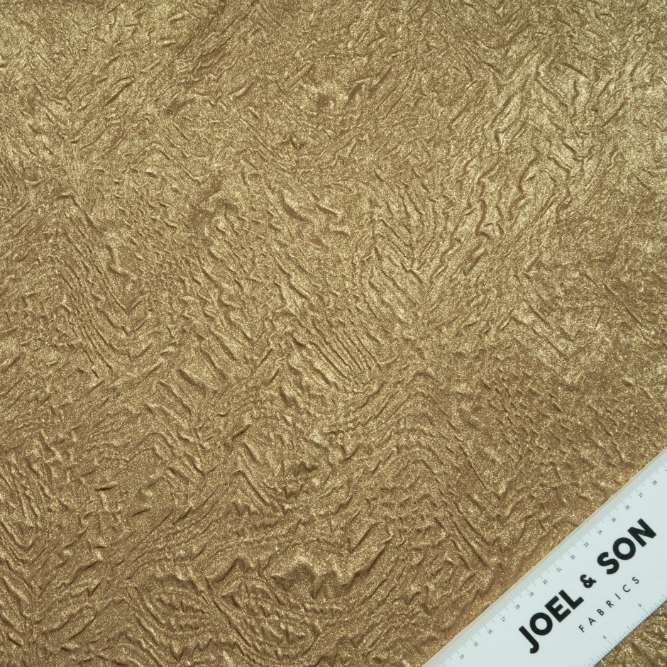 Deep Gold 'Wave' Laminated Microfibre Cloqué