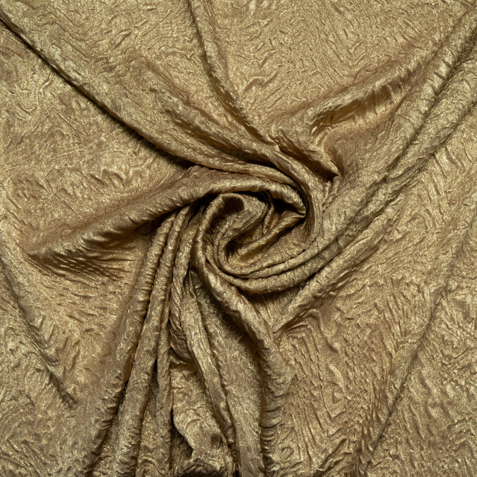 Deep Gold 'Wave' Laminated Microfibre Cloqué
