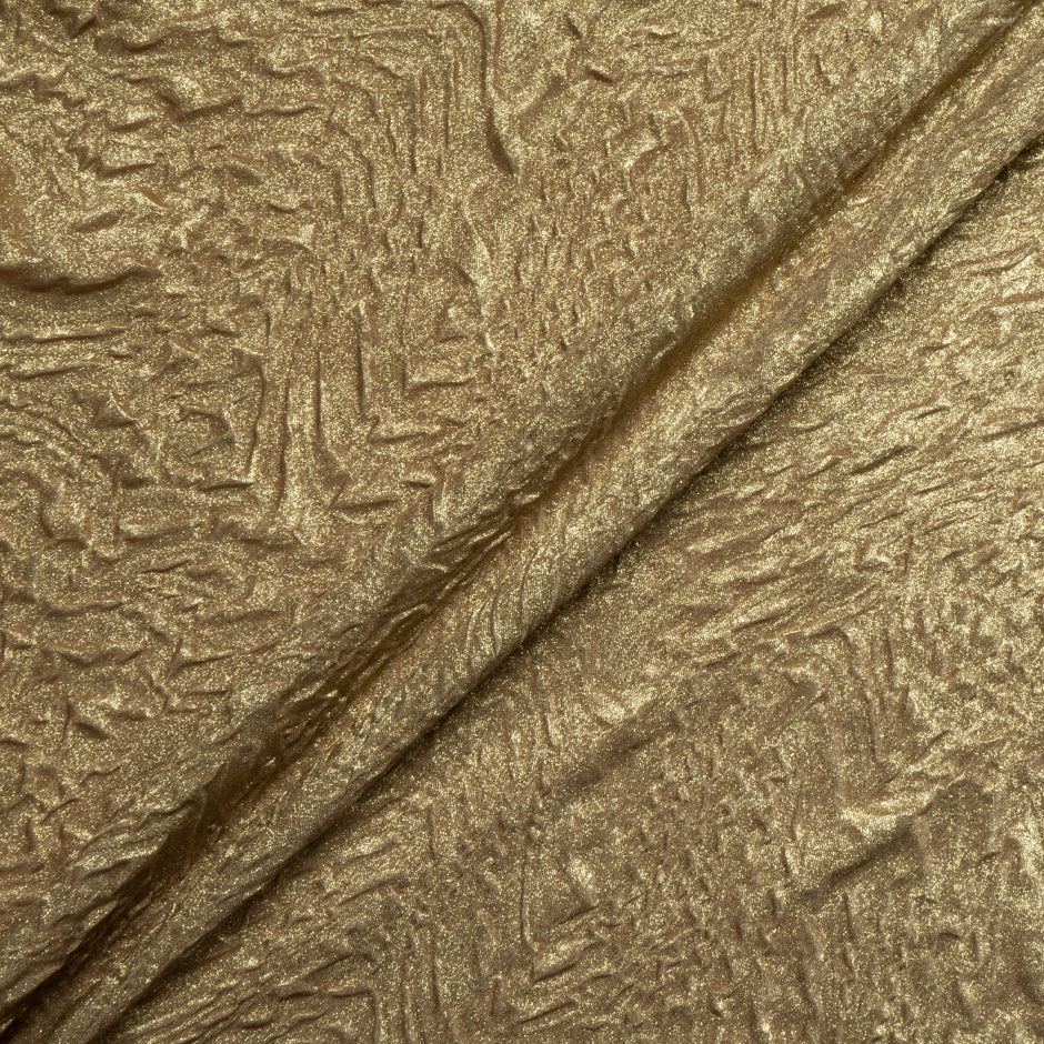 Deep Gold 'Wave' Laminated Microfibre Cloqué