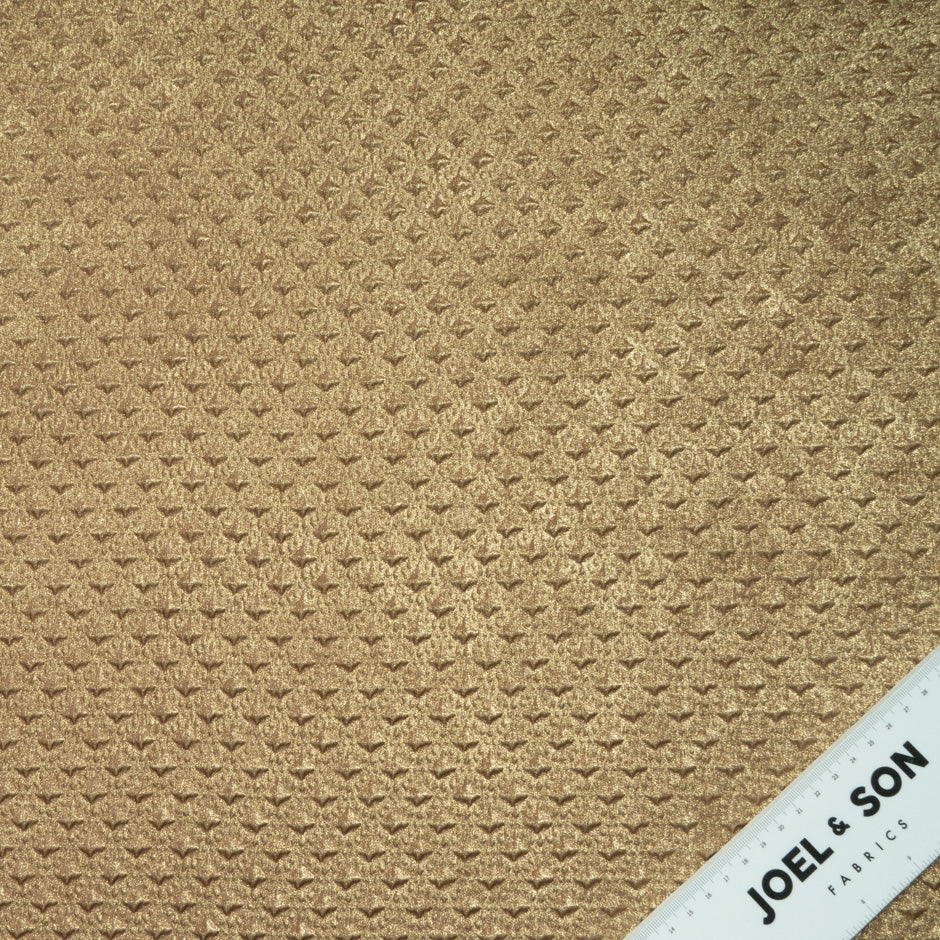 Deep Gold 'Geo' Laminated Microfibre Cloqué