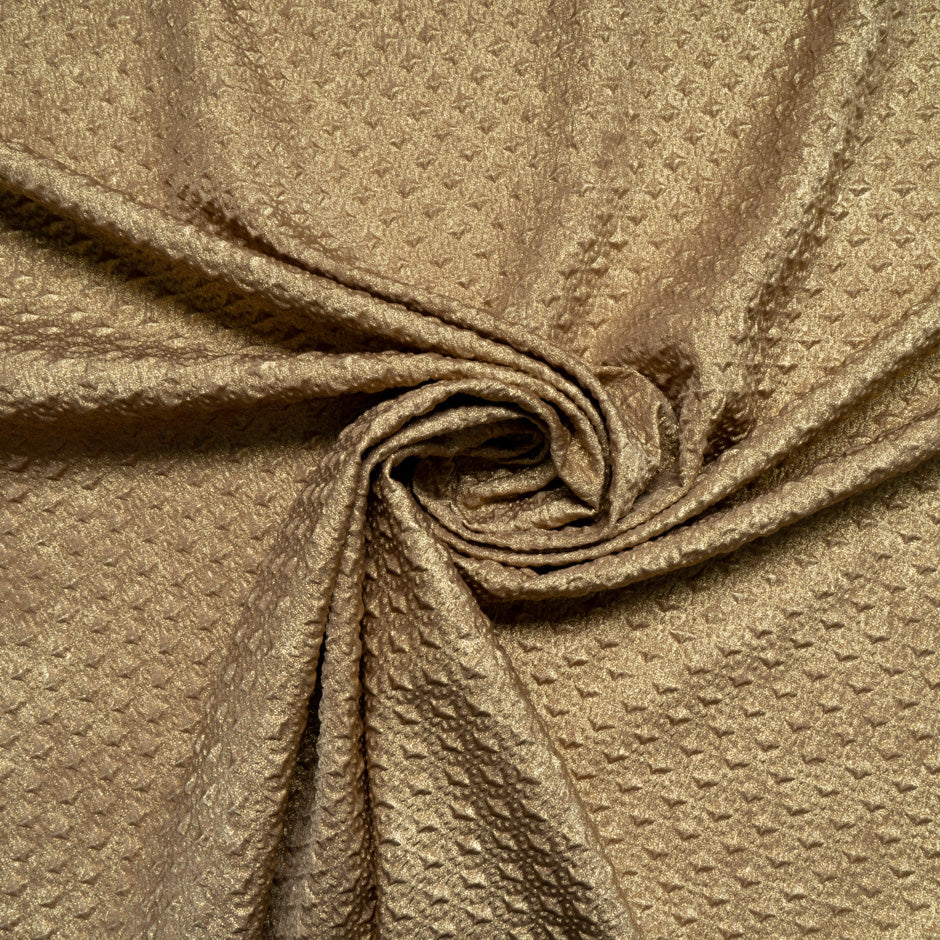 Deep Gold 'Geo' Laminated Microfibre Cloqué