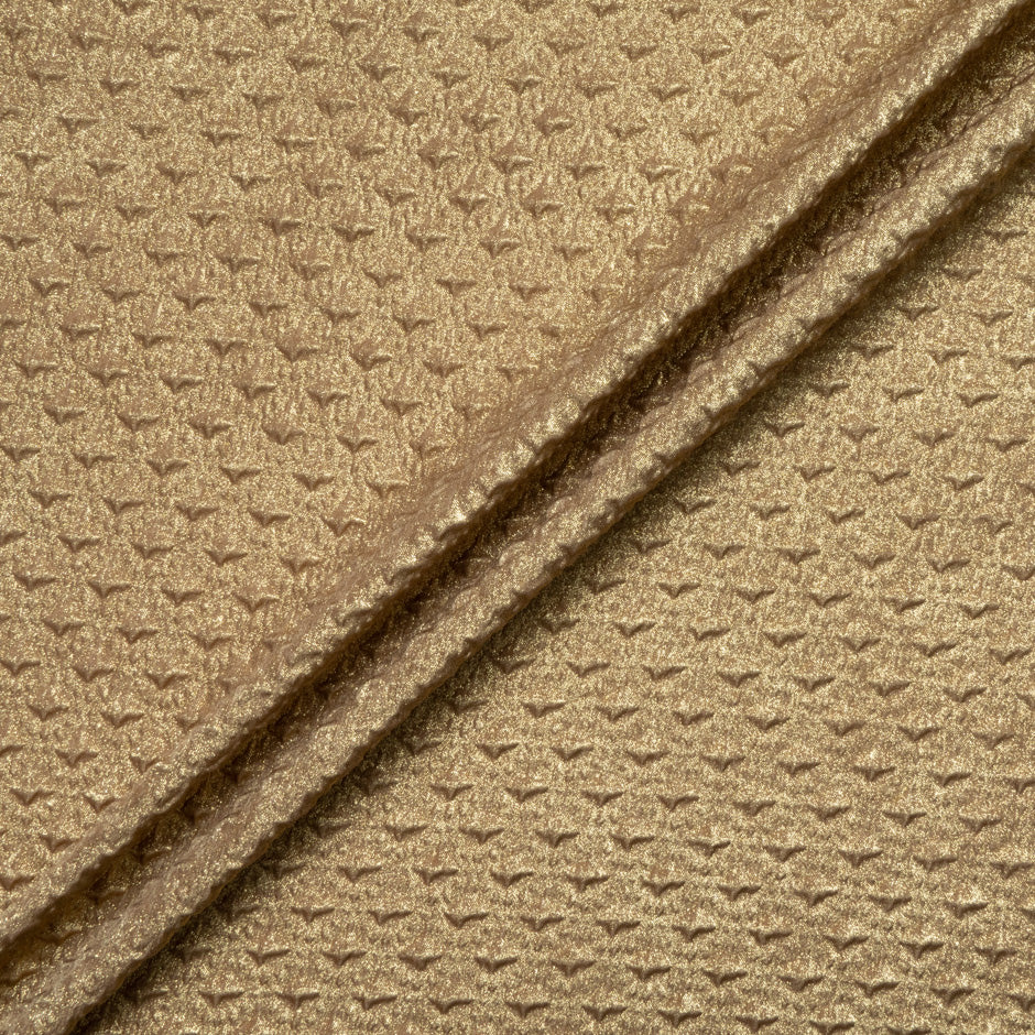 Deep Gold 'Geo' Laminated Microfibre Cloqué