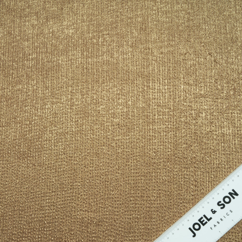 Crinkled Deep Gold Laminated Microfibre Cloqué