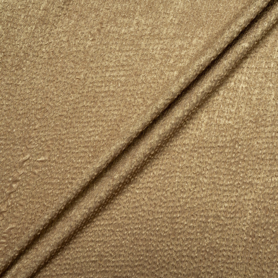 Crinkled Deep Gold Laminated Microfibre Cloqué