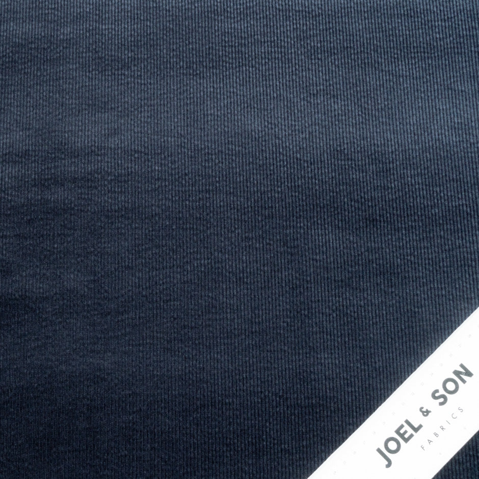 Slate Ribbed Cotton Stretch Corduroy
