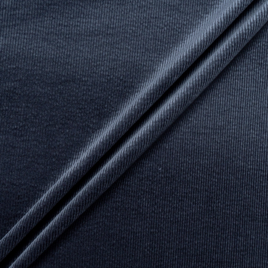 Slate Ribbed Cotton Stretch Corduroy