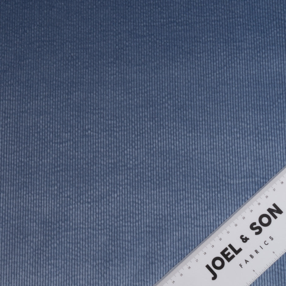 Dusty Blue Ribbed Cotton Stretch Corduroy