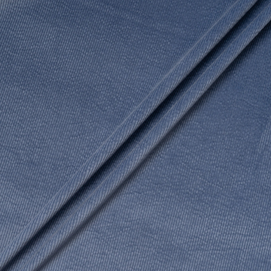 Dusty Blue Ribbed Cotton Stretch Corduroy