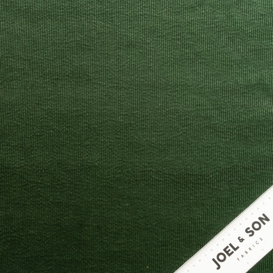Green Ribbed Cotton Stretch Corduroy