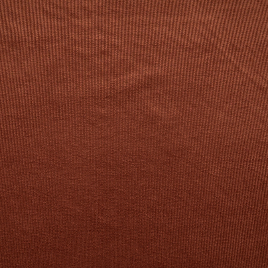 Brick Red Ribbed Cotton Stretch Corduroy