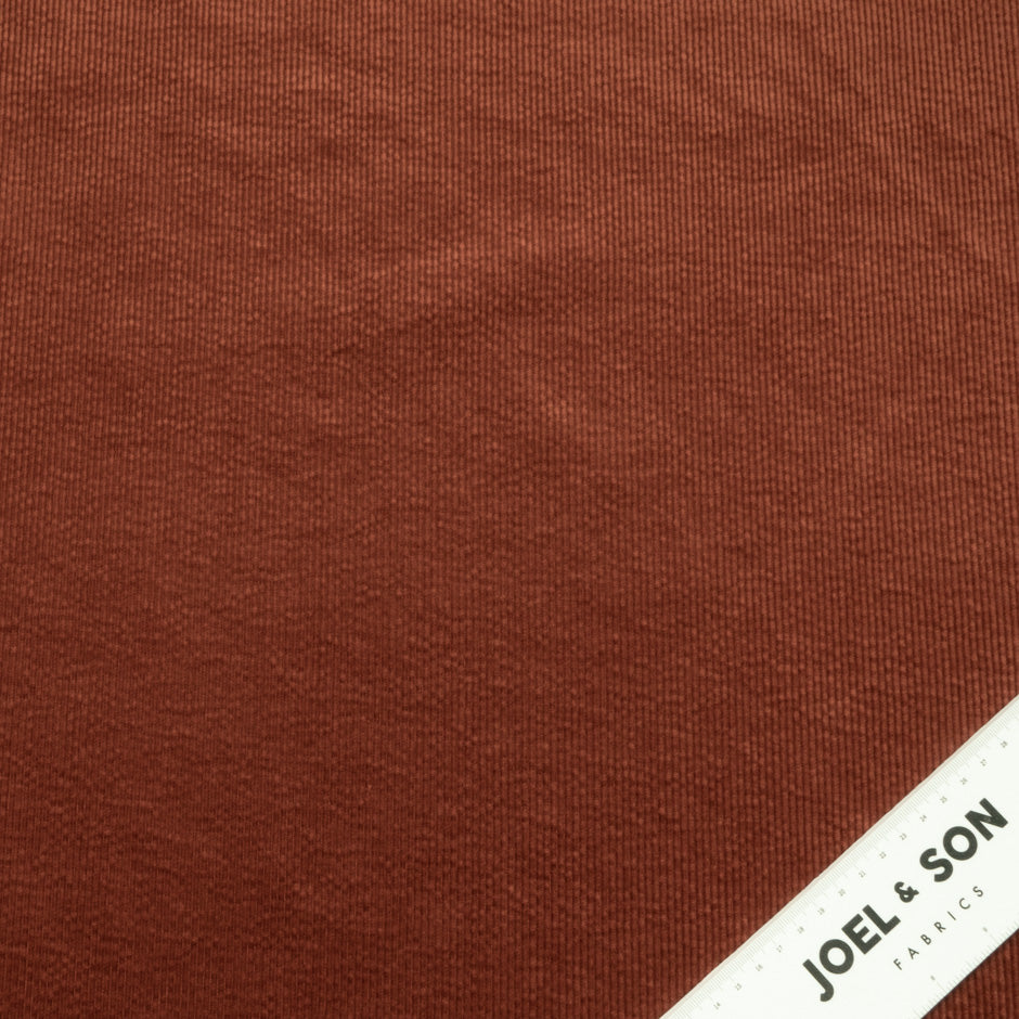 Brick Red Ribbed Cotton Stretch Corduroy