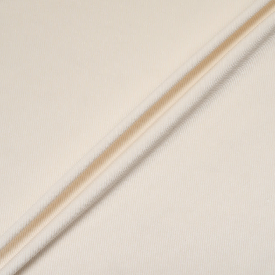 Ivory Ribbed Cotton Stretch Corduroy