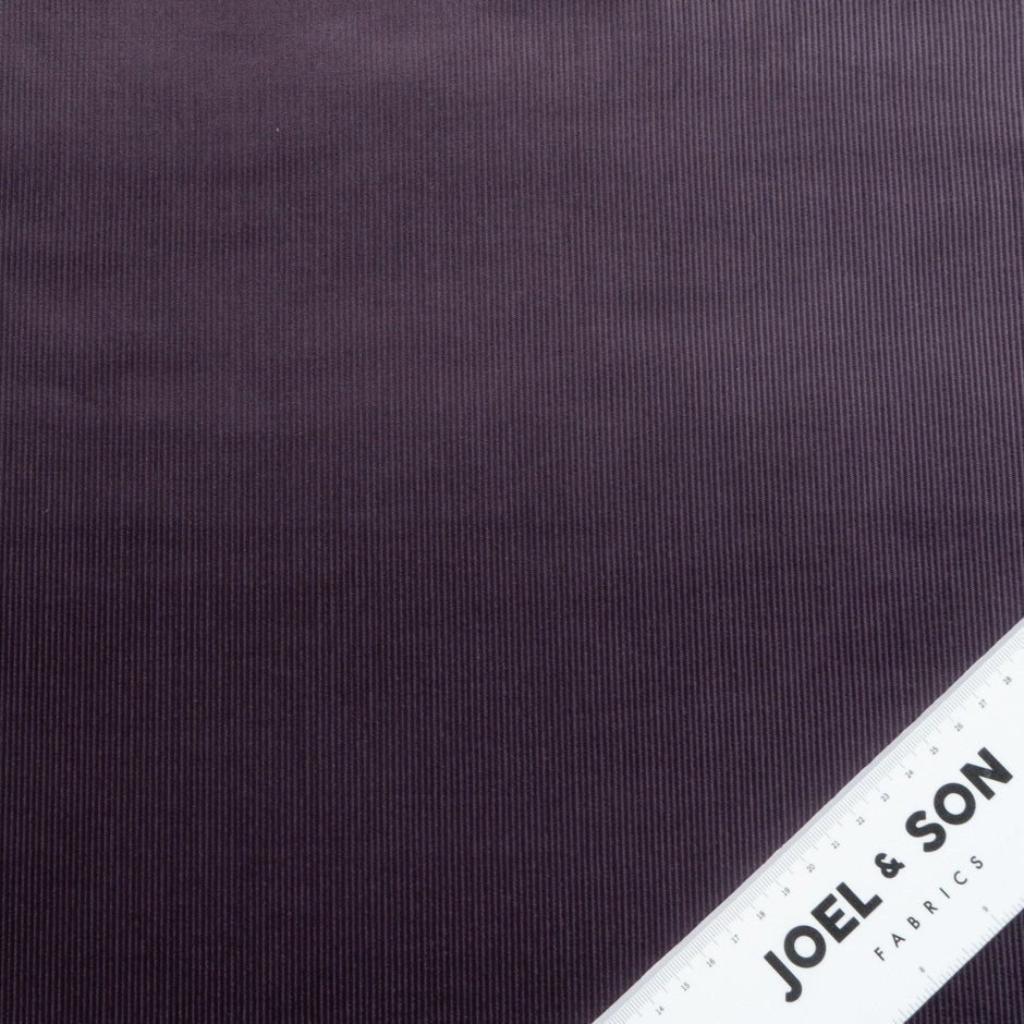 Plum Ribbed Cotton Stretch Corduroy