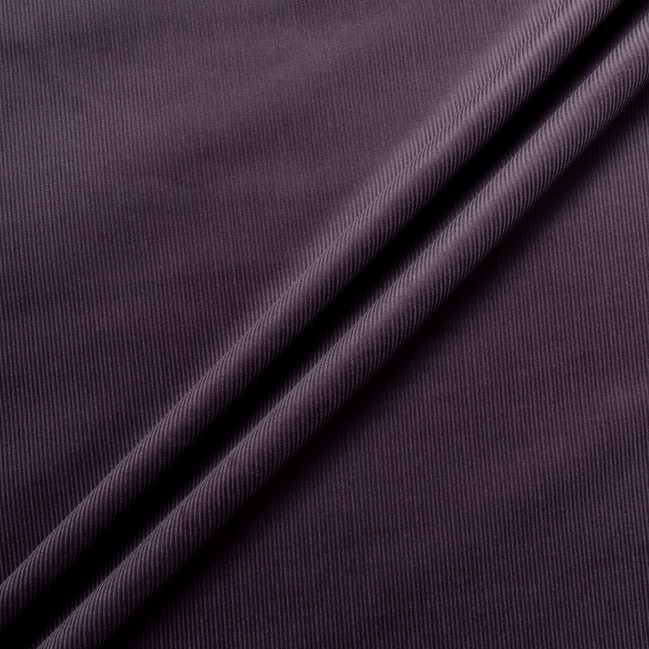 Plum Ribbed Cotton Stretch Corduroy